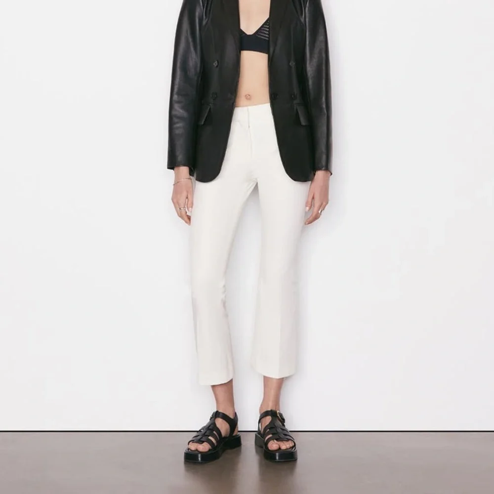 NEW Frame Le Crop Mini Bootcut Trousers Blanc Size 8